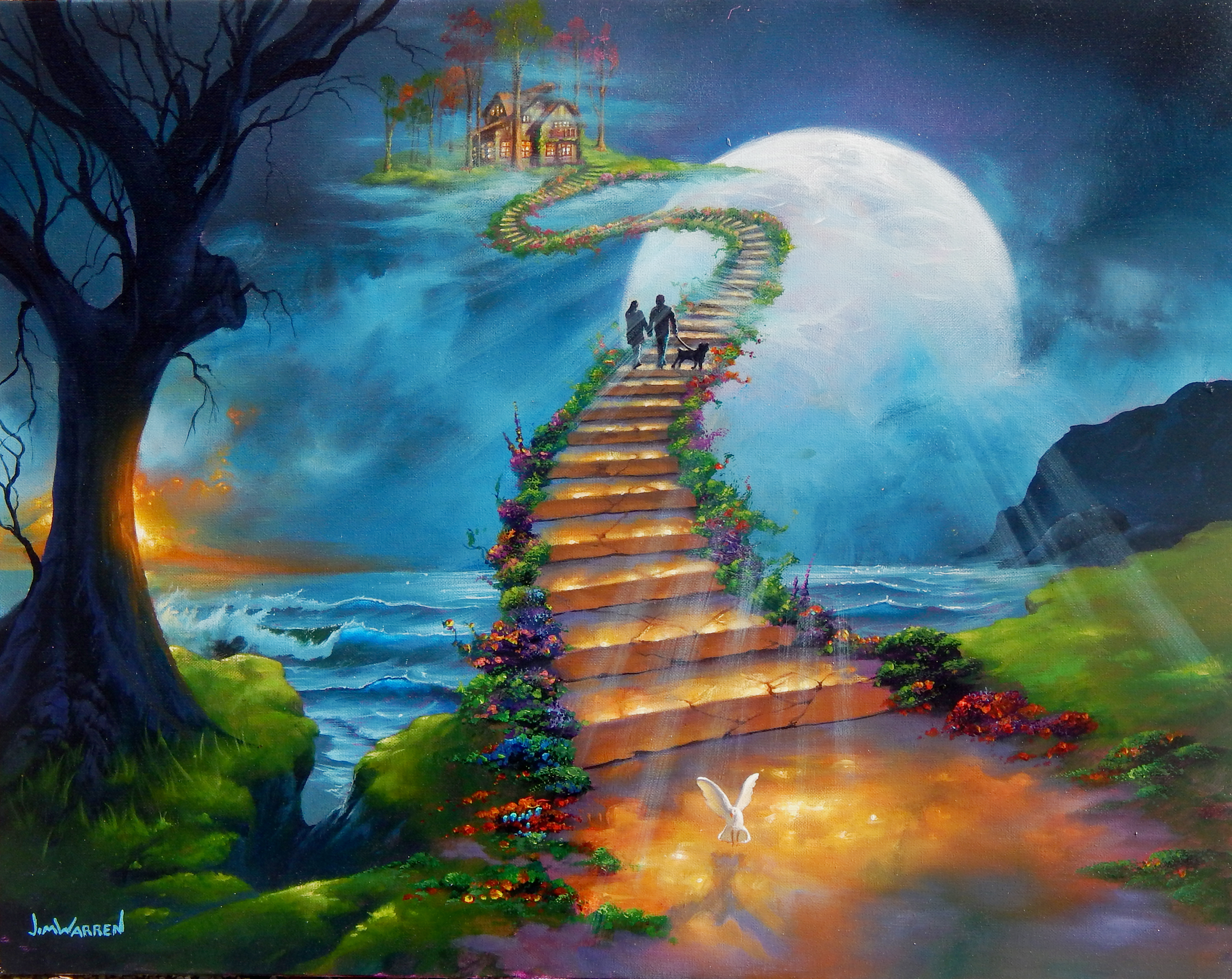 Лестница в небо картина Джима Уоррена